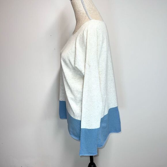 Vince Color Block 100% Cashmere Boat Neck Oversized Hi Low Sweater Womens Sz S - Picture 2 of 5